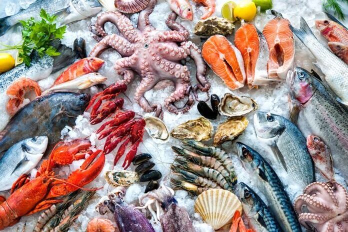 Varios mariscos na dieta dun home para a produción de testosterona